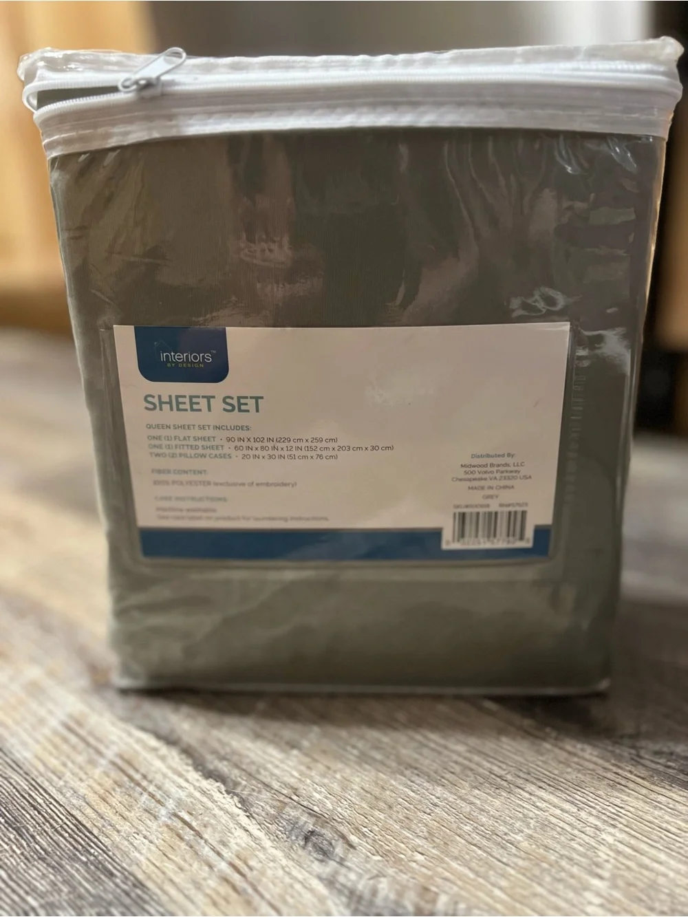 Queen Sheet Set in Light Gray